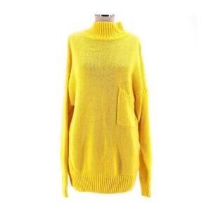 yellow mock neck oversized sweater 90s 1990s vintage